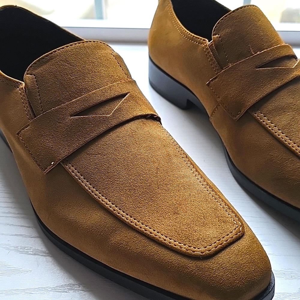 Aldo Suede Leather Loafers For Men Size 11 Medium In Mustard Yellow